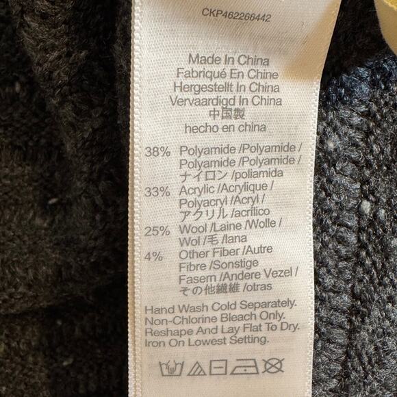 Madewell sweater heathered ribbed gray wool blend mockneck long sleeve top Sz M - Picture 8 of 8